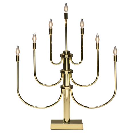 Kynttelikkö messinki LED 7-haarainen himmennettävä 55,5 cm Konstsmide