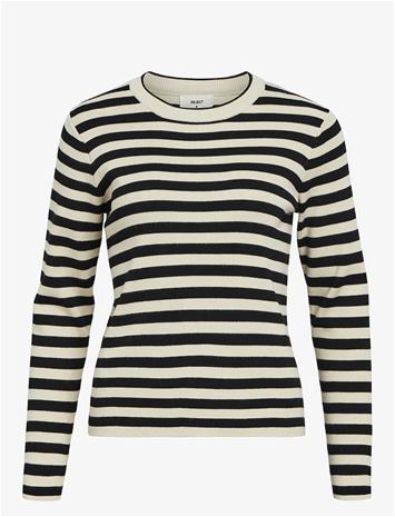 OBJECT Objester Sli L/S Knit Pullover Noos - SANDSHELL - S
