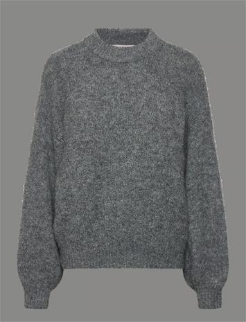 A-VIEW Patrisia Solid Knit Pullover - MEDIUM GREY MELANGE - M