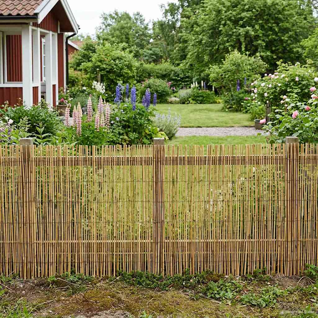 vidaXL Puutarha-aita 400 x 100 cm Ruoko Hiilineutraali