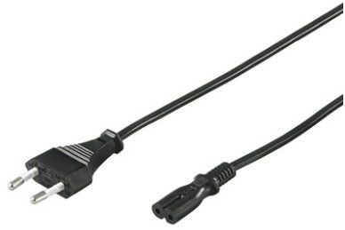 Pro Virtajohto C7 (2 pins) - Musta - 1.8 m - Suora