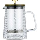 Ranskalainen kahvi- ja teepuristin, 600ml, lasi, kullanvärinen