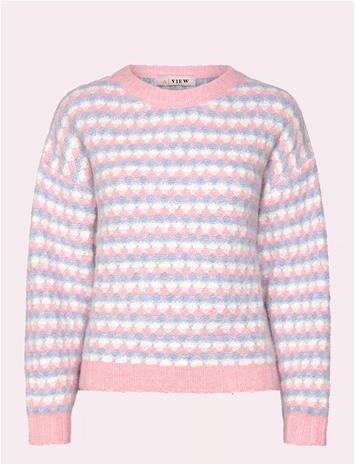 A-VIEW Sassi Knit Pullover - ROSE/BLUE - 40 – kuva 2/3