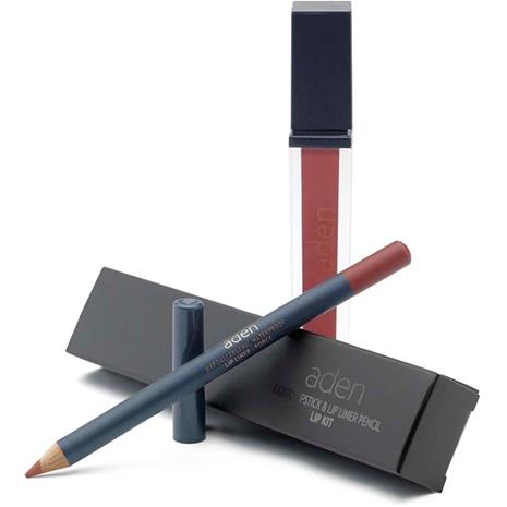 Aden Liquid Lipstick + Lipliner Pencil Set Force 06