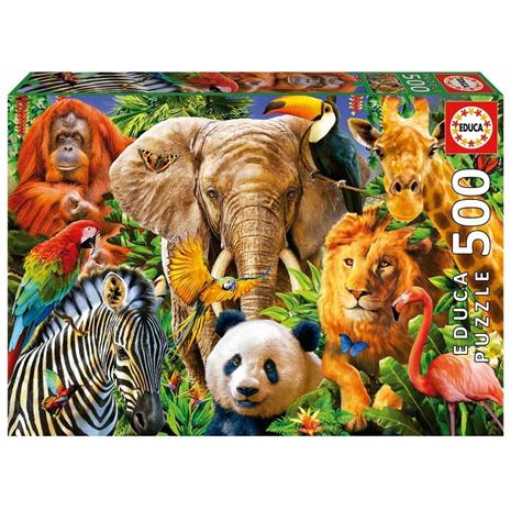 Educa Puzzle Educa 500 Wild Animal Collage