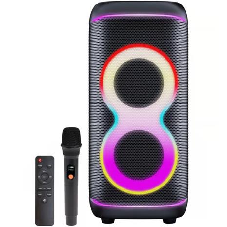 DENVER BPS-370 - Bluetooth Party Speaker with light function & 2 x 6.5" woofers - Black