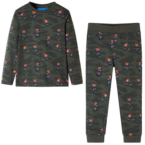 Lasten pitkähihainen pyjama khaki 92