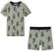 Lasten lyhythihainen pyjama vaalea khaki 128 – kuva 5