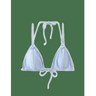 MANGO Satin Effect Tie-Side Bikini Top - LT-PASTEL BLUE - S