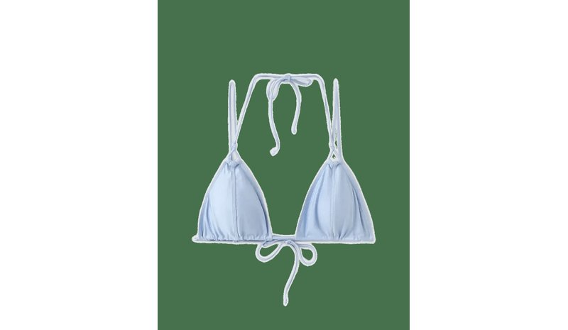 MANGO Satin Effect Tie-Side Bikini Top - LT-PASTEL BLUE - S – kuva 1/2