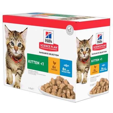 12x85g Hill's Science Plan Kitten Sterilised Kitten kana kissan märkäruokaa