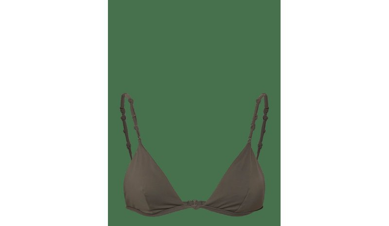 WEEKDAY Knot Triangle Bikini Top - DARK MOLE - XXL – kuva 1/2