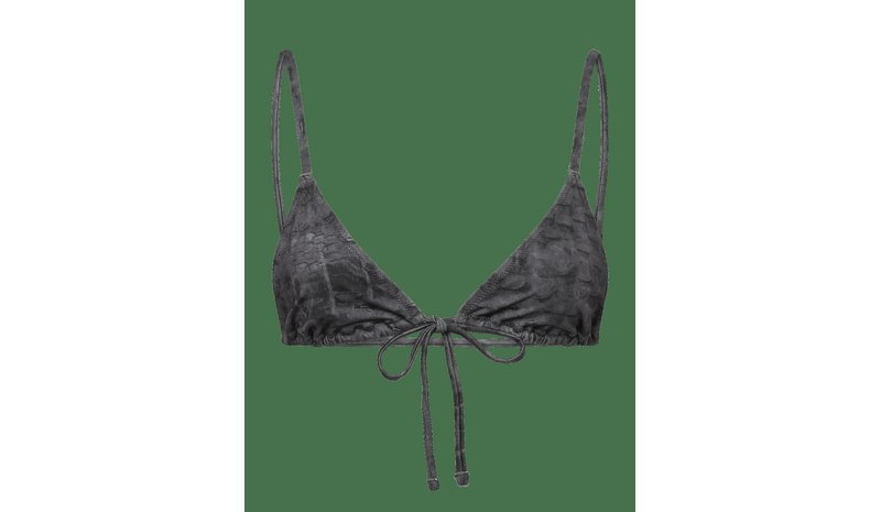 WEEKDAY Printed Triangle Bikini Top - BLACK AOP - XS – kuva 1/2