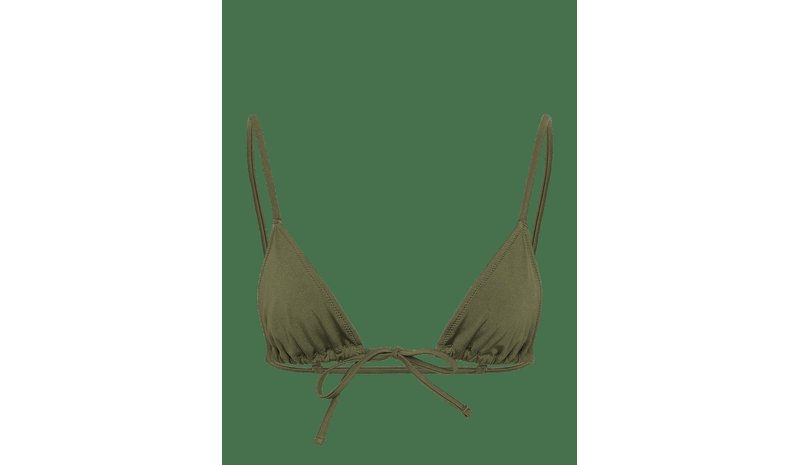 WEEKDAY Triangle Bikini Top - OLIVE GREEN - M – kuva 1/2