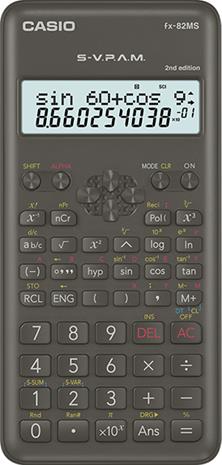 Teknisk regner Casio FX-82MS, sort, 240 funktioner