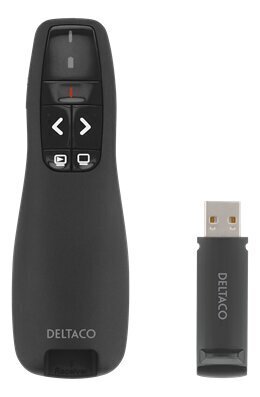 Deltaco WP-001 Wireless Presentation Remote with Laser Pointer 15m