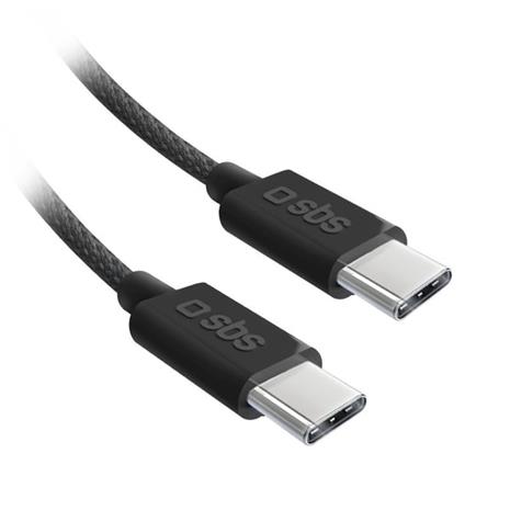 SBS TECABLETISSUETCK USB-C - USB-C 1.5m 60W braided cable - black