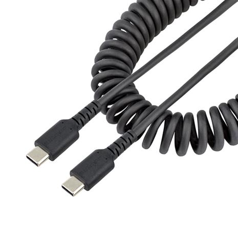 StarTech.com 3ft (1m) USB C Charging Cable Coiled Heavy Duty Fast Charge & Sync USB-C Cable