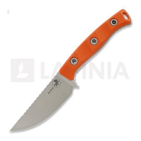 Microtech Akris Stonewashed veitsi, Ember G-10, leather sheath – kuva 2/2