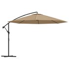vidaXL Aurinkovarjo cantilever alumiinitolppa 350 cm taupe