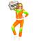 80er Joggingdragt, orange – kuva 3