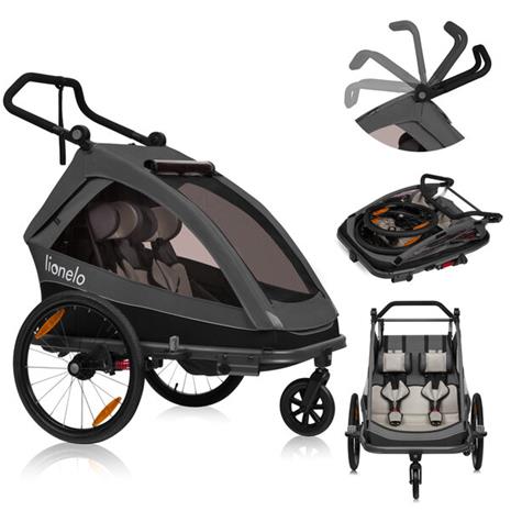 Lionelo Cama Pyöräkärry, Grey Graphite
