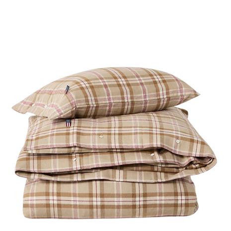 Lexington Checked Vuodevaatteet 220x220 + 50x60x2 Cm Fudge / t / Viikuna - Vuodevaatesarjat Puuvilla Beige - 12630001-2409-S305