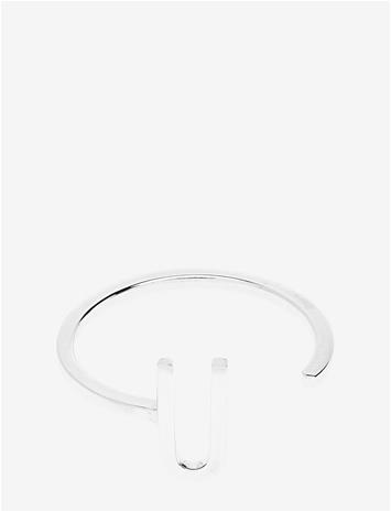 Design Letters Ring Silver A-Z U – kuva 4/4