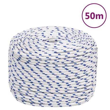 vidaXL Veneköysi valkoinen 6 mm 50 m polypropeeni – kuva 6/7