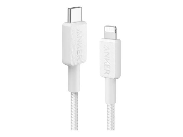 Anker 322 USB-C to Lightning Cable (0.9m Braided) - White