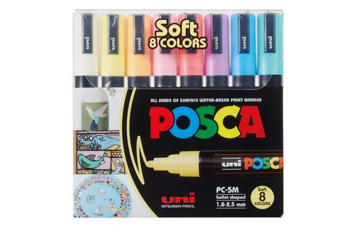 POSCA marker sæt Soft Colors PC-5M 8 ass.