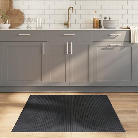 vidaXL Matto suorakaide harmaa 100x100 cm bambu