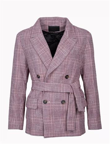 Maje Wool Blend Blazer Jacket - Pink - 40