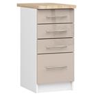 Keittiökaappi OLIWIA S40, 4 laatikkoa, valkoinen/beige, 40 ä— 85 ä— 46 cm