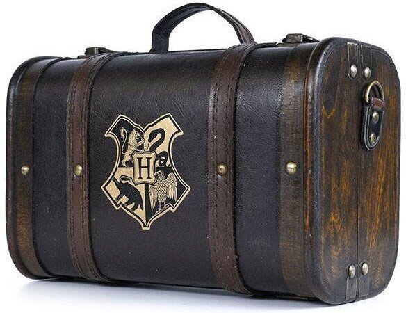 Pyramid Harry Potter Trunk Matkalaukun Kopio Hogwarts Trouble Finds Me Ruskea