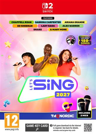 Let's Sing 2027, Nintendo Switch 2 -peli + 2 mikrofomia