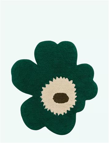 Marimekko Unikko kylpymatto 73x74 cm Emerald-off white-mole – kuva 5/7