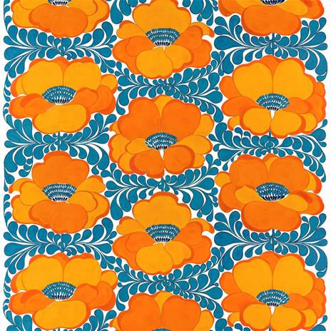 Arvidssons Textil Love kangas Sininen-oranssi