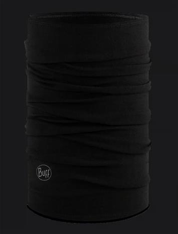 Buff Midweight Merino Wool Neck Warmer solid black, Urheiluasusteet