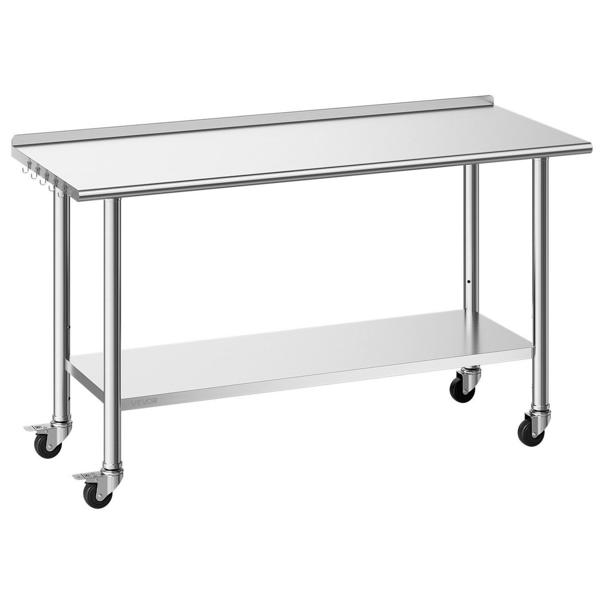 Keittiön työpöytä VEVOR YH2-J-D-60, 2 tasoa, 152,4 × 61 × 89,4 cm
