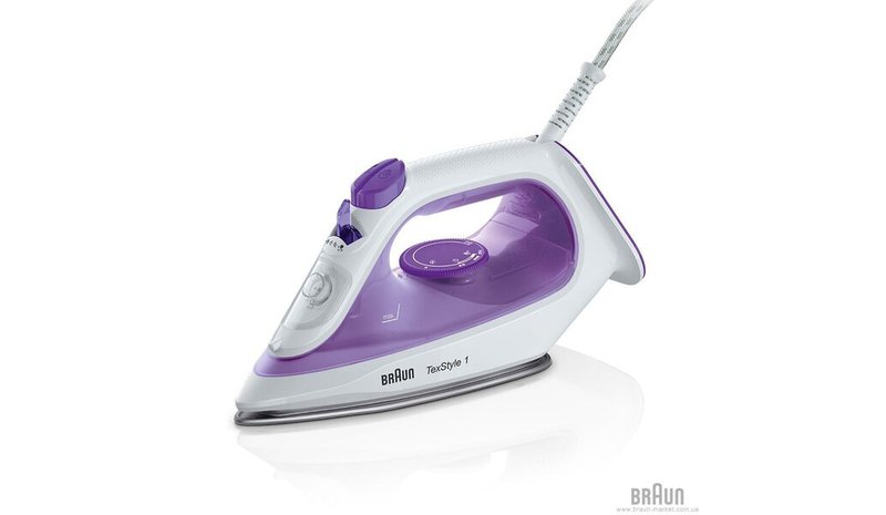 Braun TexStyle 1 SI 1080 Kuiva- & höyrysilitysrauta Keraaminen pohjalevy 2000 W Musta, Purppura 01274 – kuva 1/2