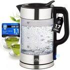 ProfiCook PC-WKS 1322 G vedenkeitin 1,7 L 2200 W Hopea, Musta, Läpinäkyvä 50132