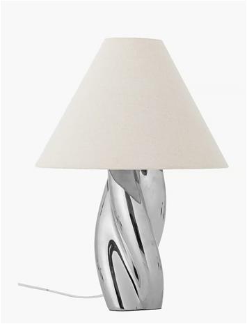 Bloomingville - Silva Table Lamp - Silver - Stoneware