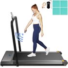 Kannettava LED-juoksumatto kaiteilla, 1-6 km/h, hopea