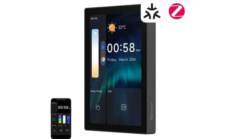 Sonoff Smart Control Panel 120 Matter WiFi/Bluetooth/ZigBee (black)