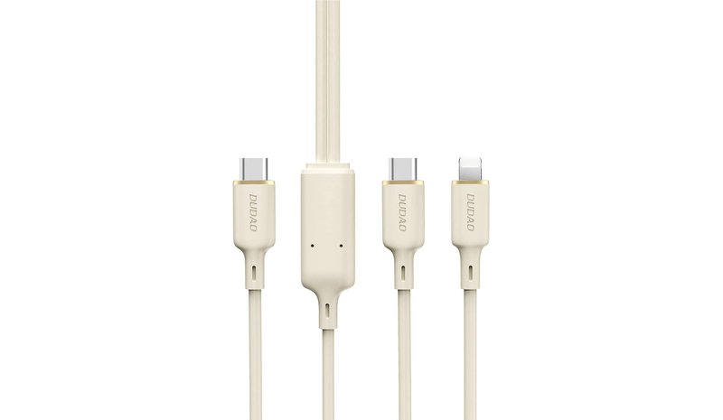 Dudao L7SF 2in1 cable USB-C - USB-C / Lightning 100W 1.2m - beige