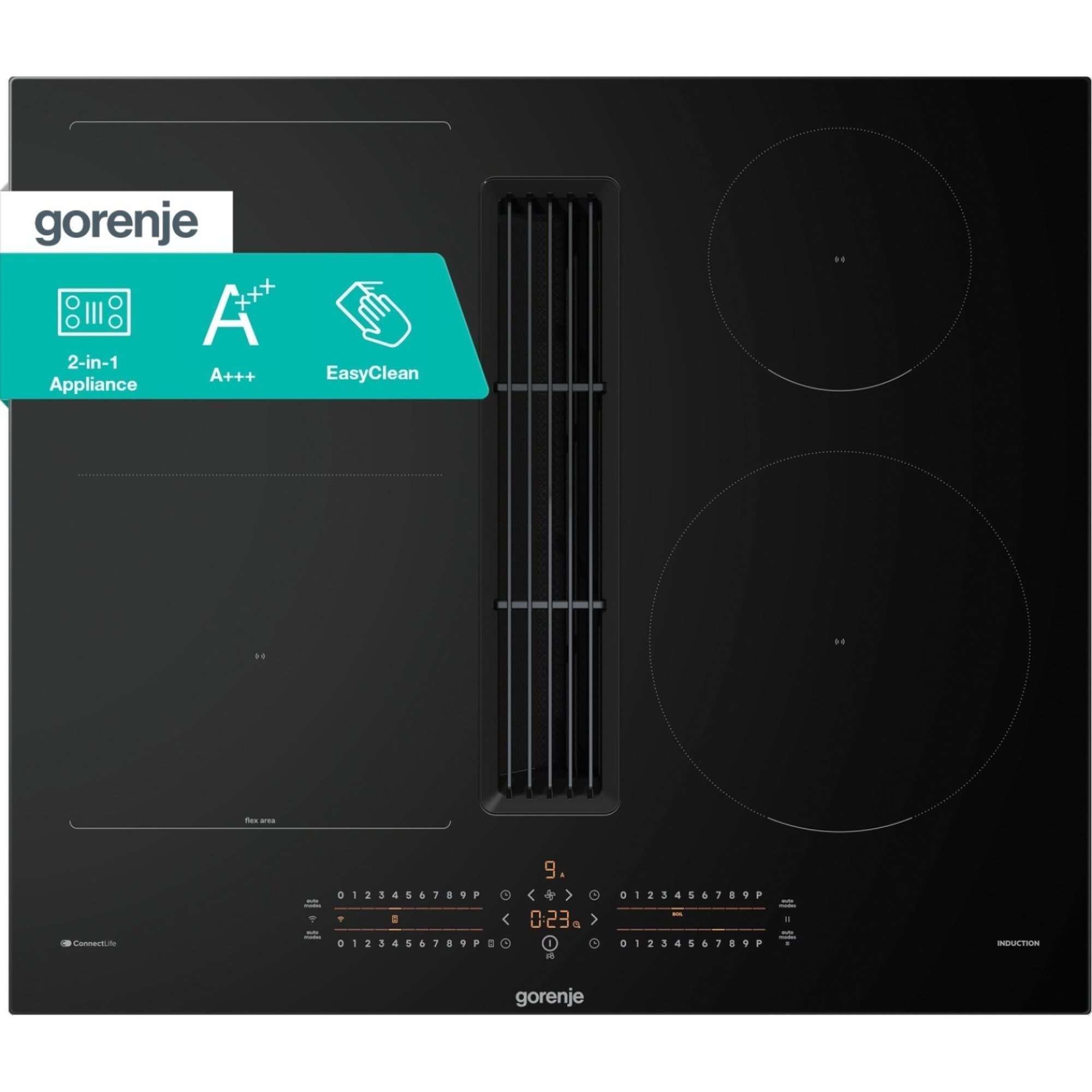 Gorenje GEH6432BSCWF induktiotaso liesituulettimella