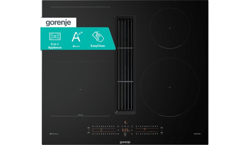 Gorenje GEH6432BSCWF Musta Kiinteä 60 cm Keittoalueinduktioliesi 4 alue(tta) Sisäänrakennettu huppu 74437