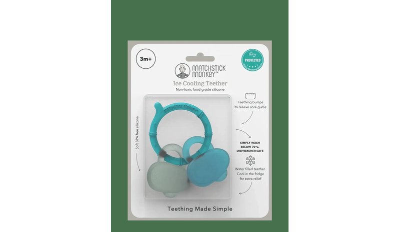 Matchstick Monkey s Ice Cooling Teether Blue