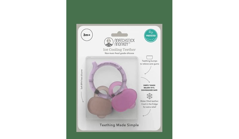 Matchstick Monkey s Ice Cooling Teether Dusty Pink